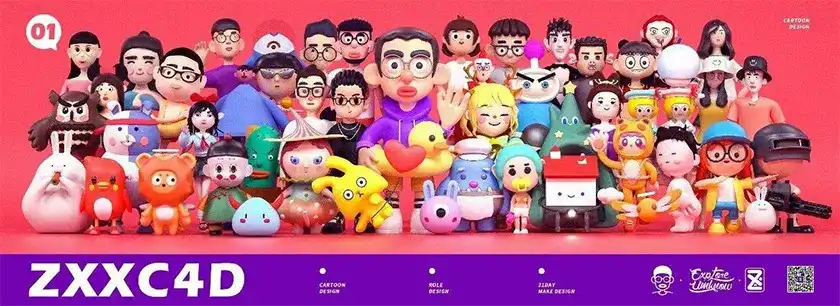 图片[2]-【ZXX】C4D卡通形象建模21天打卡课2019年9月结课-造集CREASETS