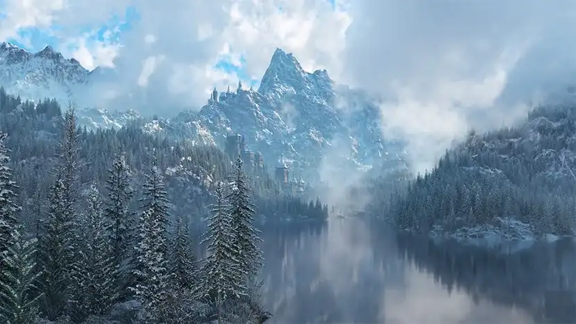 图片[5]-雪山松林V2版C4D OC渲染大场景教程 画质高清带素材-造集CREASETS