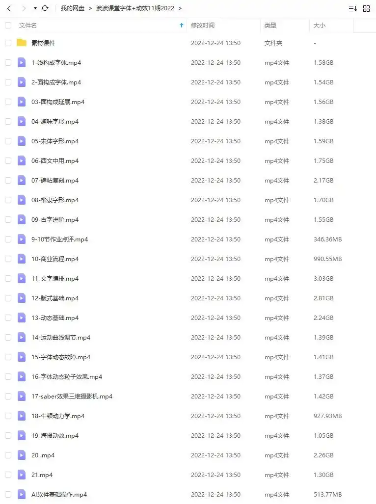 图片[1]-波波课堂字体+动效双料课11期2022年（高清画质带素材）-造集CREASETS