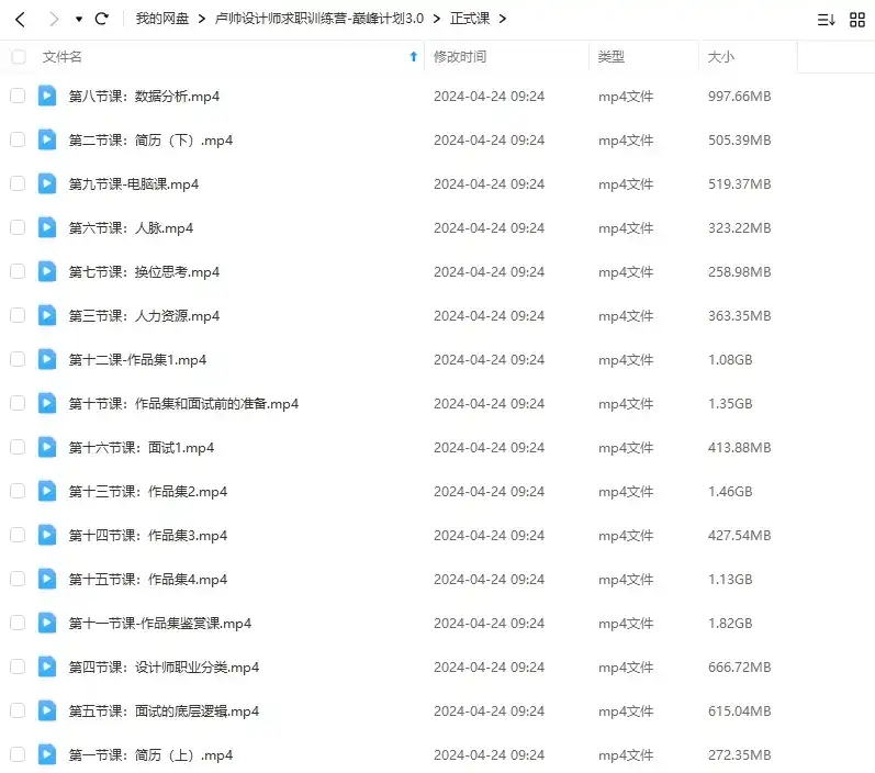 图片[3]-卢帅设计师求职训练营巅峰计划3.0课程2022年（高清画质带素材）-造集CREASETS