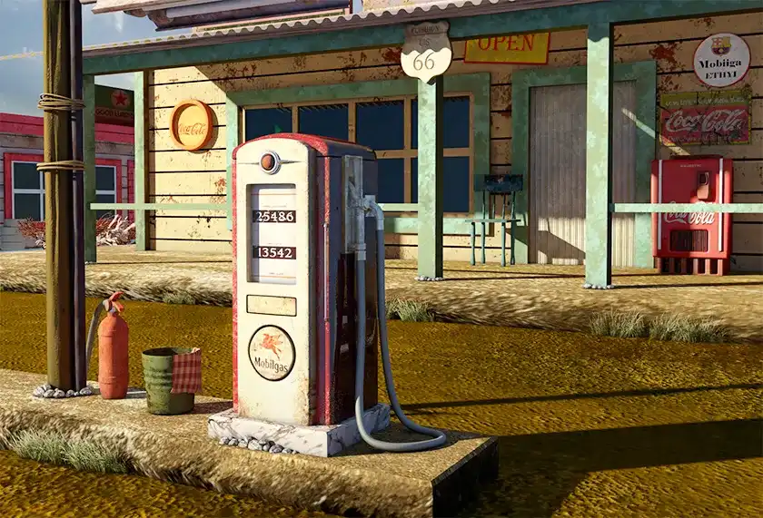 图片[1]-Substance Painter制作写实加油站场景（画质超清）-造集CREASETS