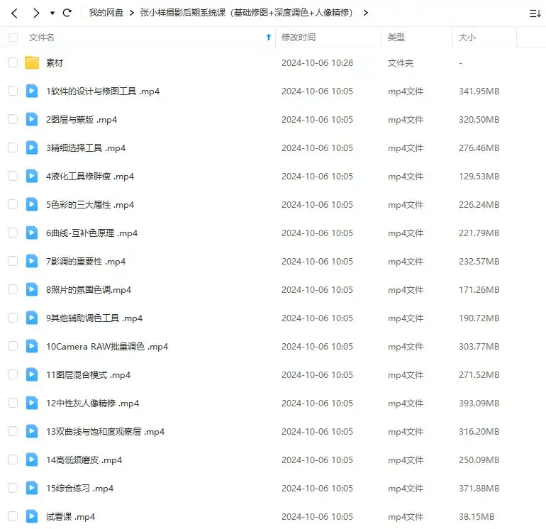 图片[1]-张小样摄影后期系统课（高清画质带素材）-造集CREASETS