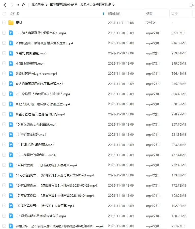 图片[2]-莫梦醒零基础也能学丨多风格人像摄影系统课2023年（高清画质带素材）-造集CREASETS