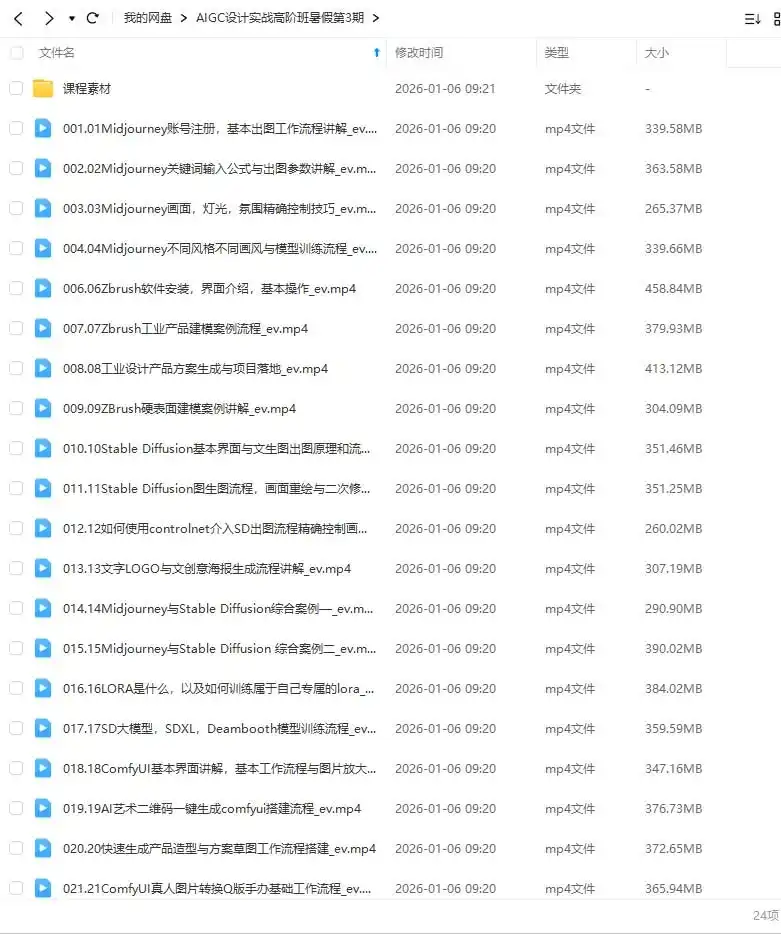 图片[1]-AIGC设计实战高阶班暑假第3期2024年（高清画质带部分素材）-造集CREASETS