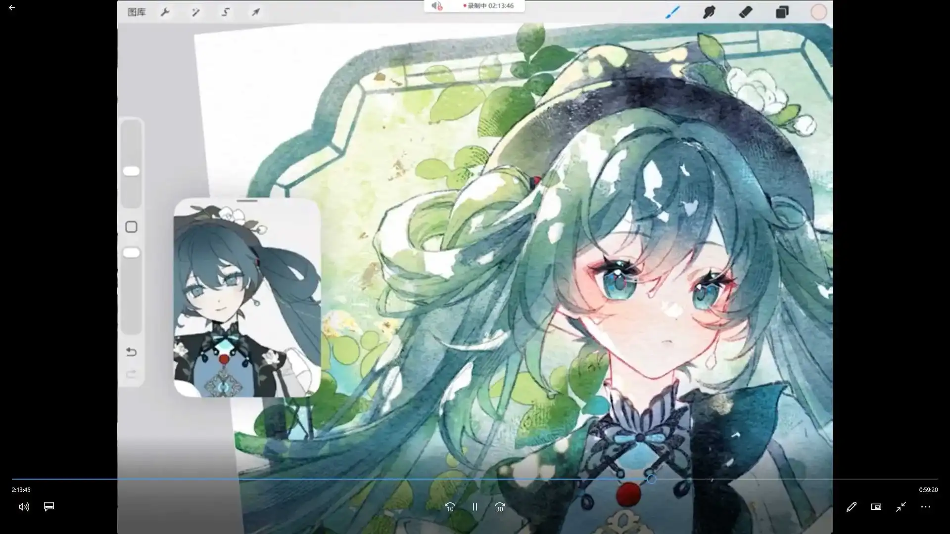 图片[2]-丢丢procreate仿水彩正比头像团练第1期2025年（画质清晰带课件笔刷）-造集CREASETS